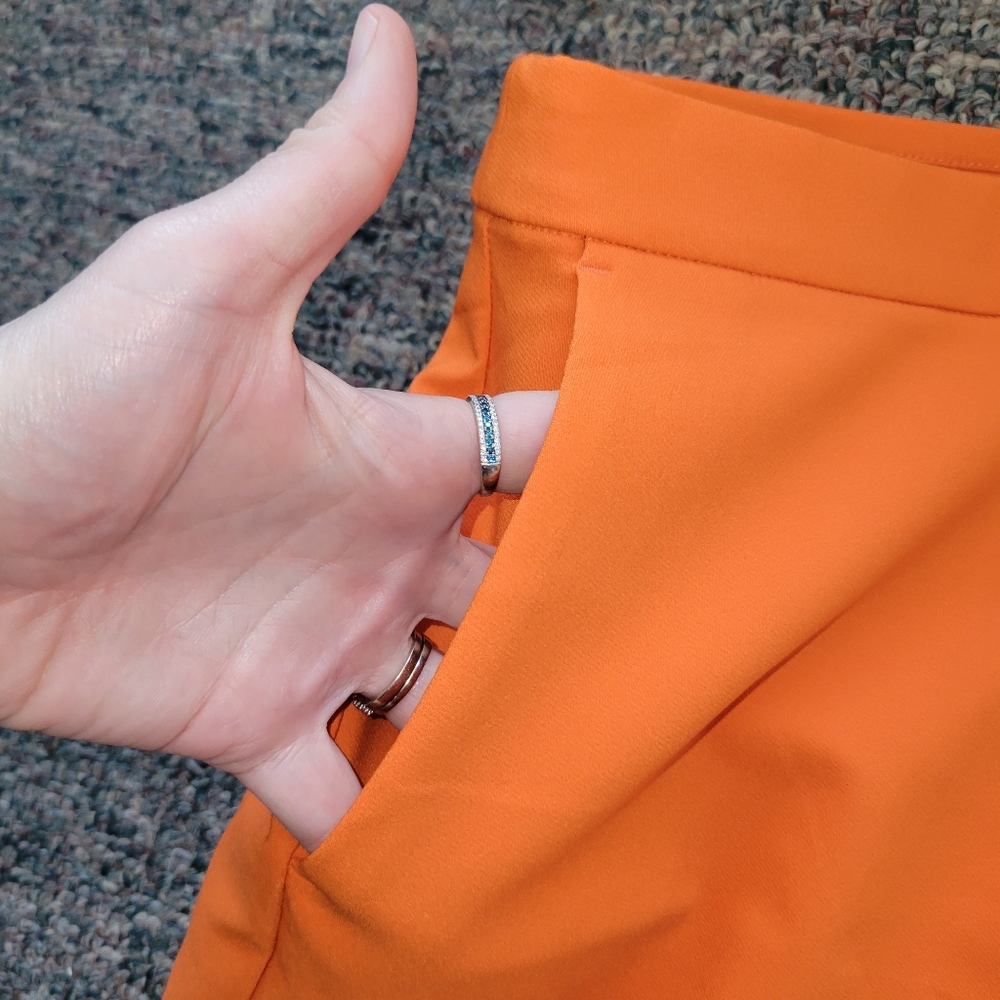 Rachel Zoe Vibrant Orange High-Rise Pull-On Shorts - Picture 4 of 8